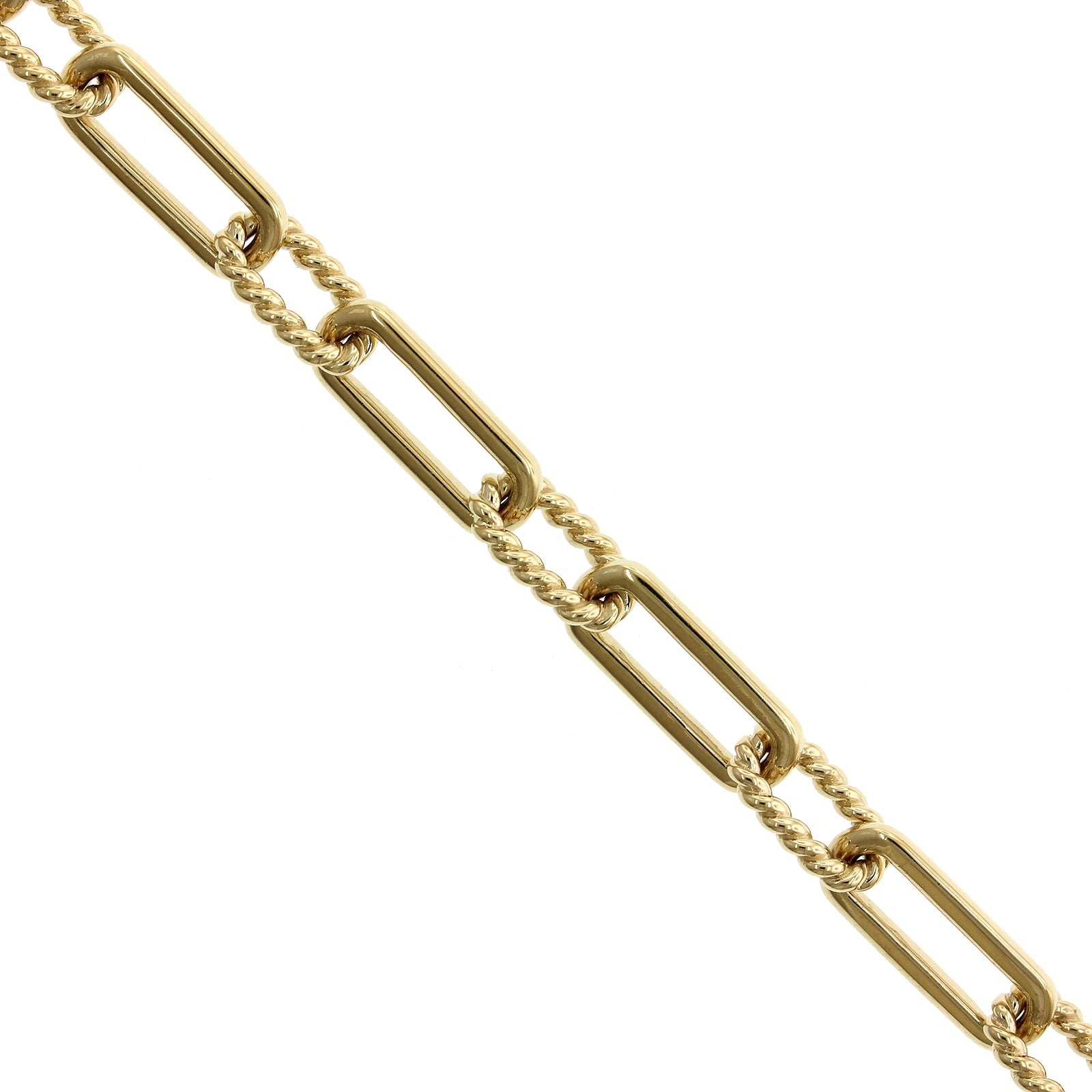 14K Yellow Gold Paperclip Diamond Heart Bracelet, 14k white gold, Long's Jewelers