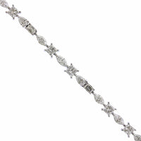 18K White Gold Multi Shape Diamond Line Bracelet, 18k white gold, Long's Jewelers