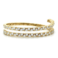 18K Yellow Gold 2 Row Diamond Wrap Bracelet