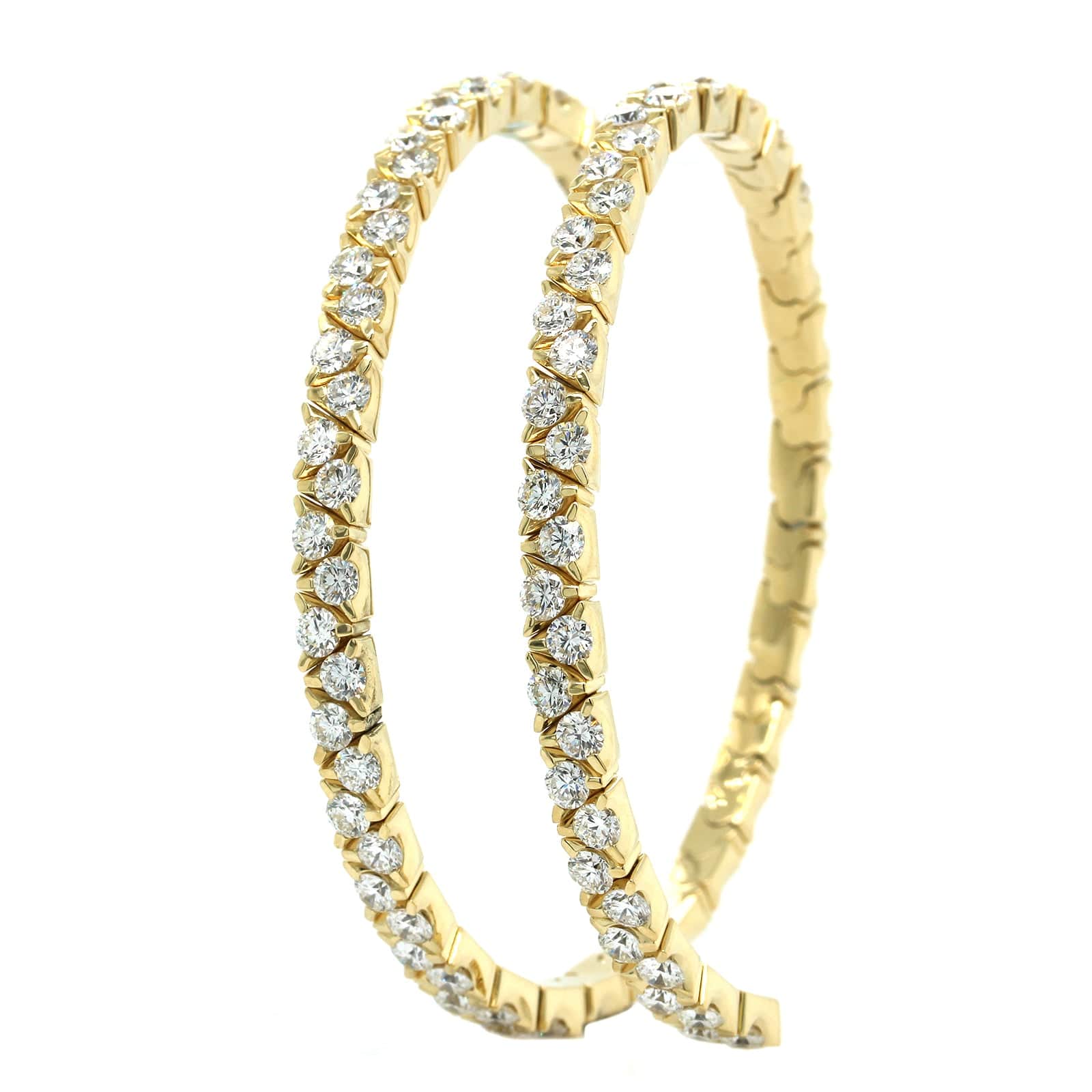 18K Yellow Gold 2 Row Diamond Wrap Bracelet