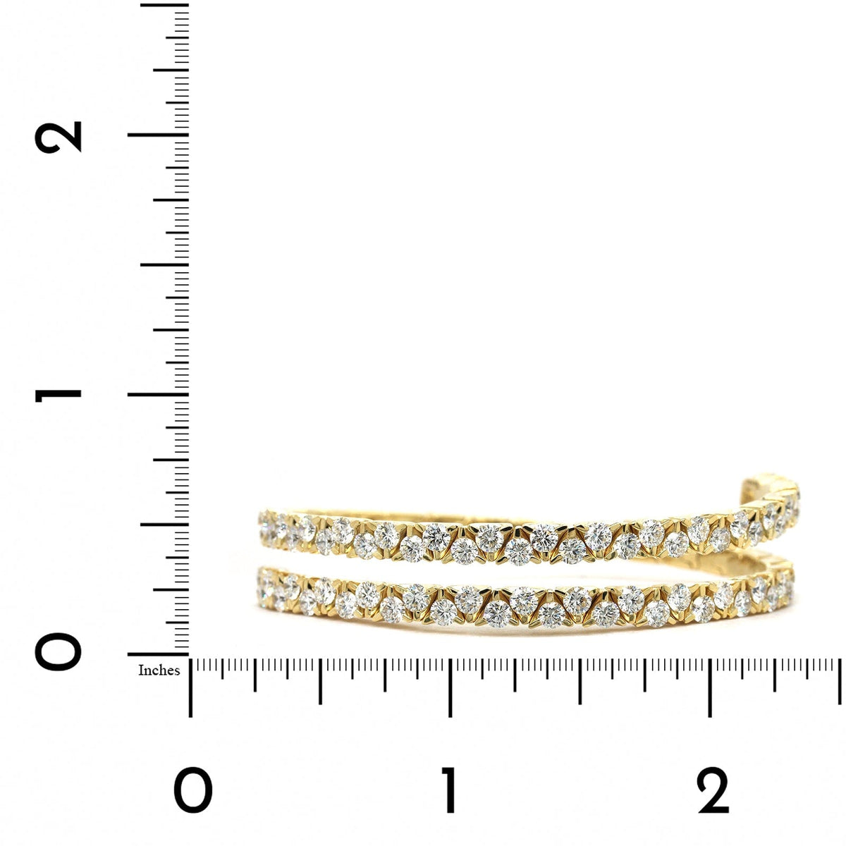 18K Yellow Gold 2 Row Diamond Wrap Bracelet