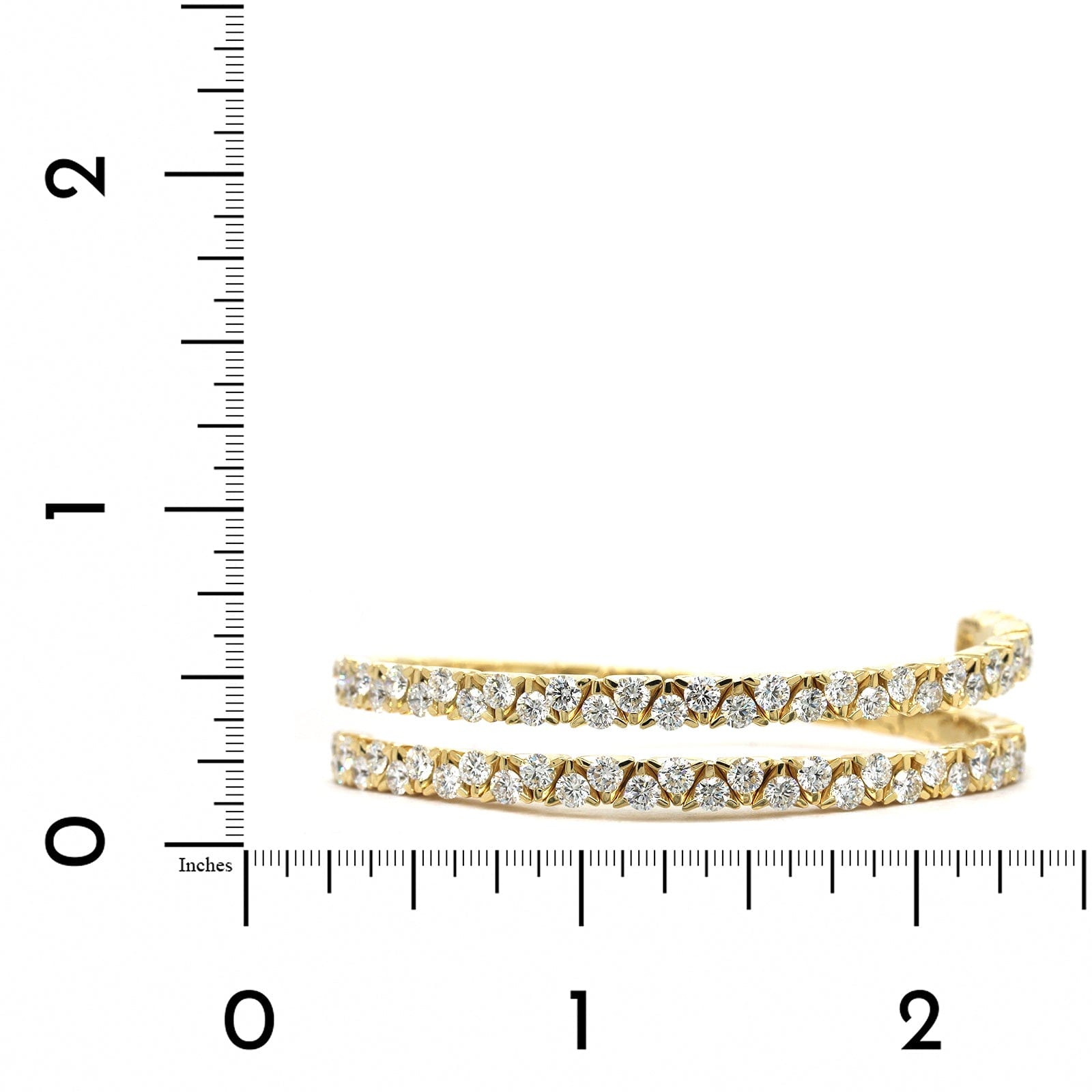 18K Yellow Gold 2 Row Diamond Wrap Bracelet
