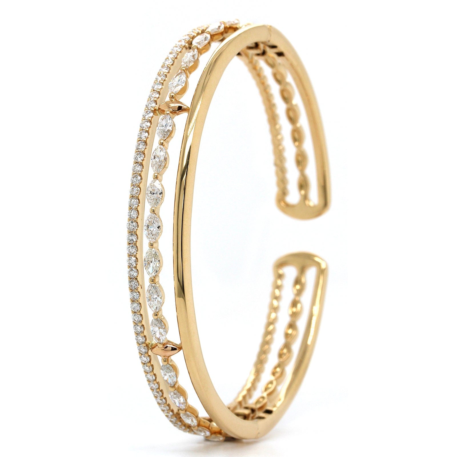Etho Maria 18K Yellow Gold Marquise Diamond Cuff Bracelet