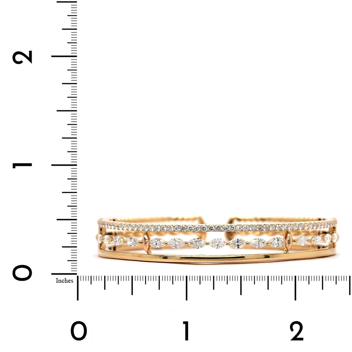 Etho Maria 18K Yellow Gold Marquise Diamond Cuff Bracelet