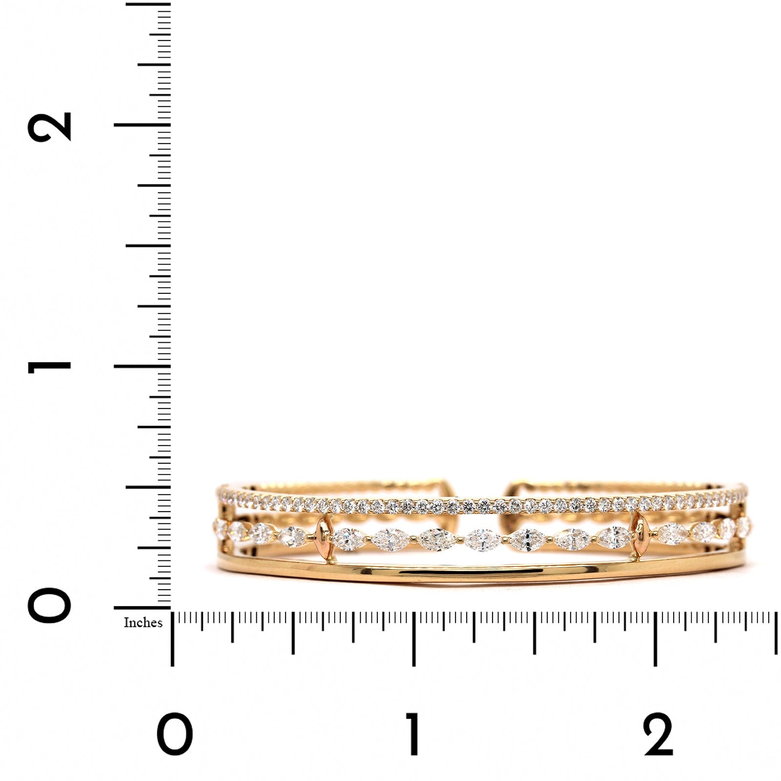 Etho Maria 18K Yellow Gold Marquise Diamond Cuff Bracelet