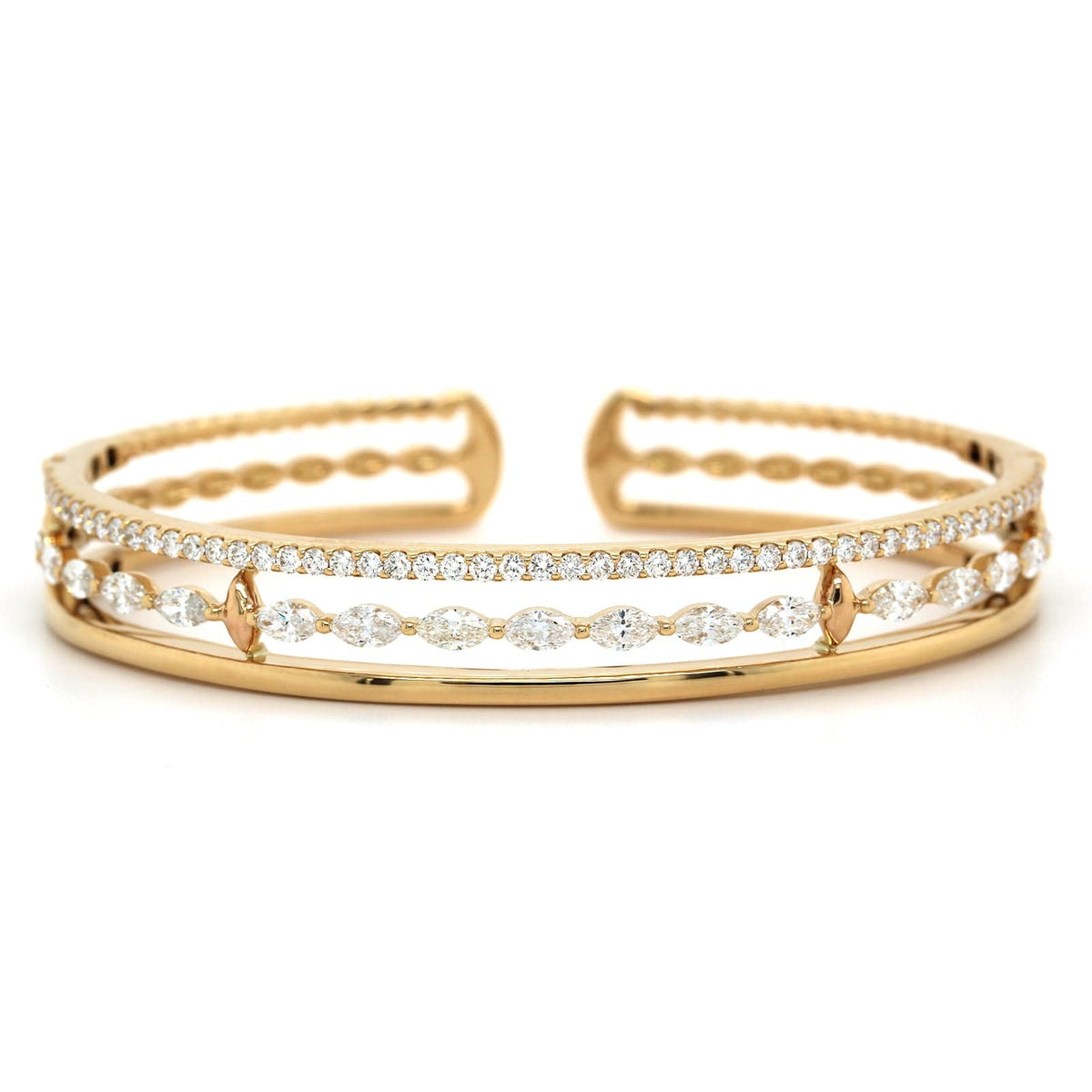 Etho Maria 18K Yellow Gold Marquise Diamond Cuff Bracelet