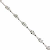 Etho Maria 18K White Gold Pear Shape Diamond White Ceramic Bracelet