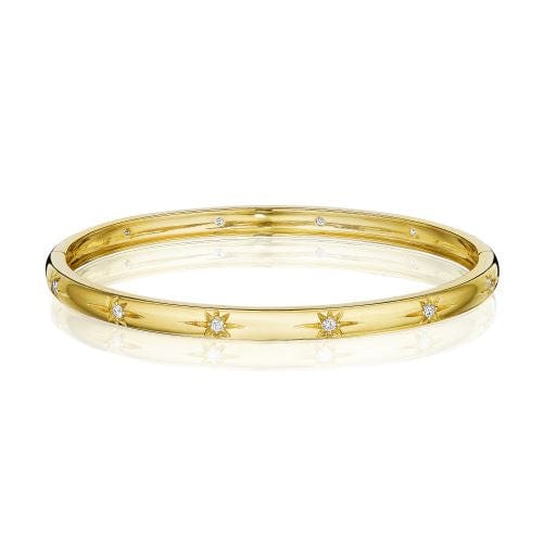 Penny Preville 18K Yellow Gold Diamond Star Bangle