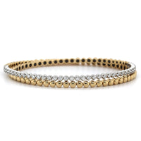 14K Yellow Gold Flexible 2 Row Diamond Wrap Bracelet