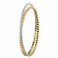 14K Yellow Gold Flexible 2 Row Diamond Wrap Bracelet