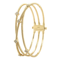 14K Yellow Gold Flexible 3 Row Diamond Bracelet