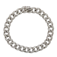 18K White Gold Diamond Curb Link Bracelet, Long's Jewelers