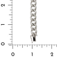 18K White Gold Diamond Curb Link Bracelet, Long's Jewelers