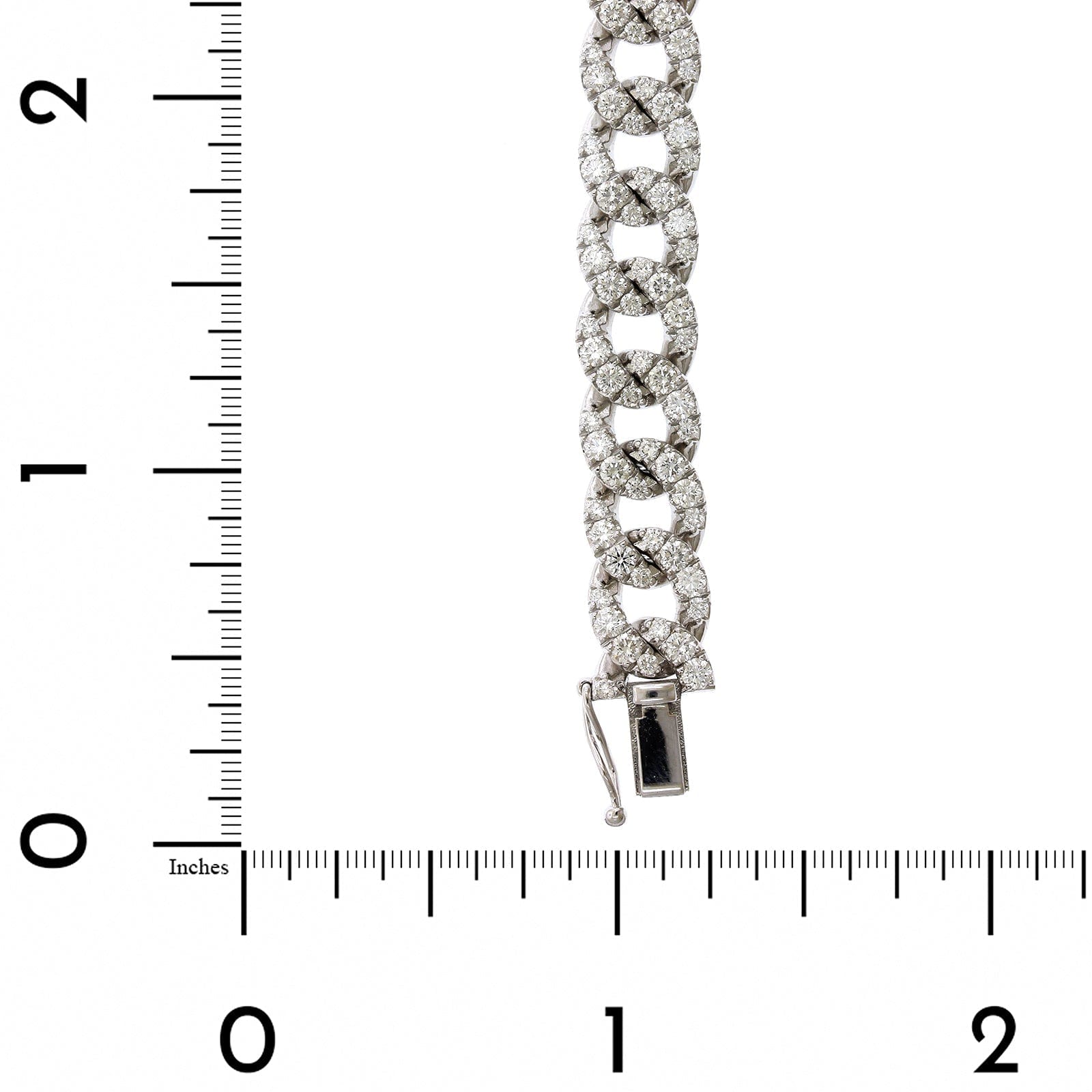 18K White Gold Diamond Curb Link Bracelet, Long's Jewelers