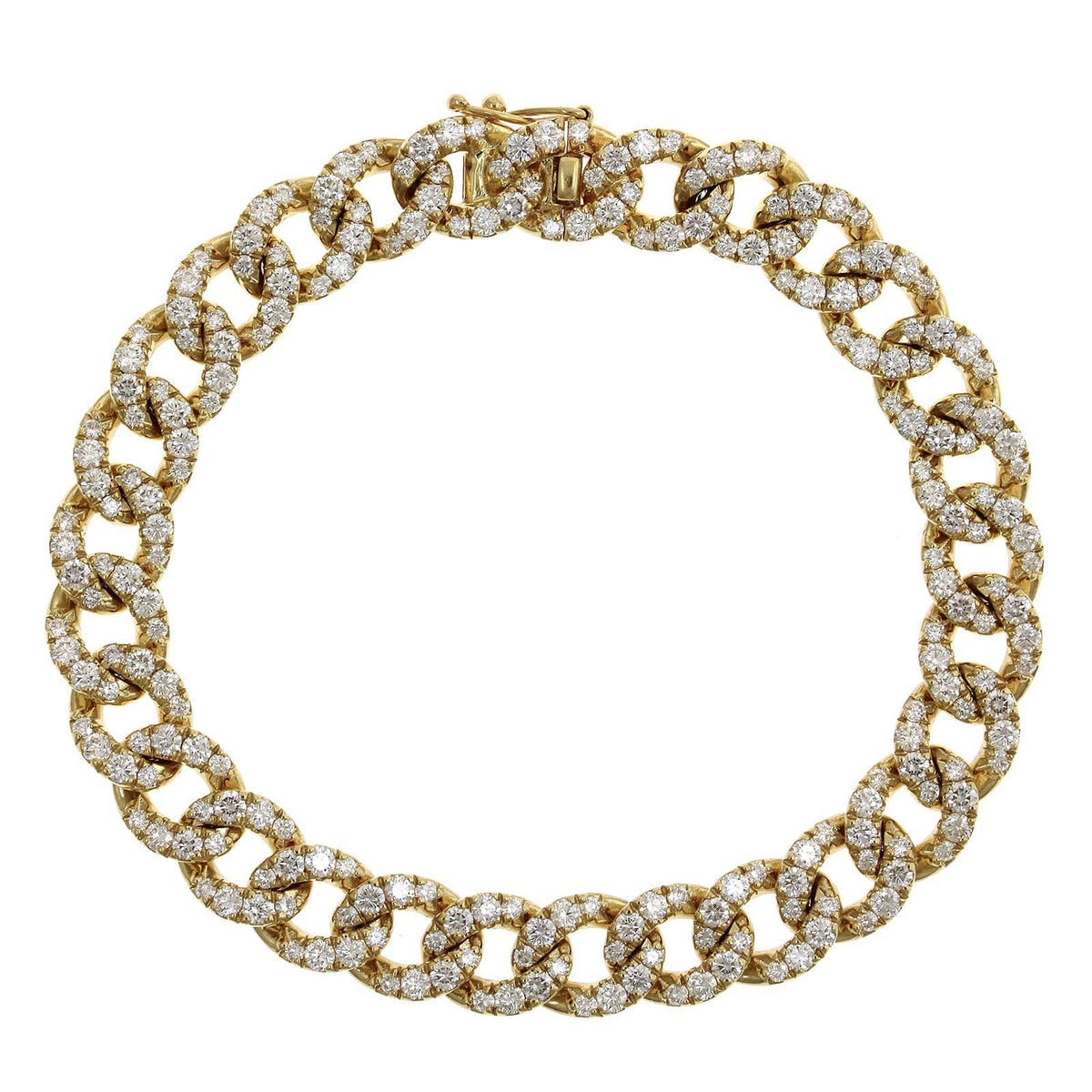 18K Yellow Gold Diamond Curb Link Bracelet, Long's Jewelers