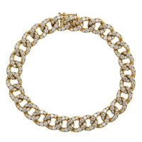 18K Yellow Gold Diamond Curb Link Bracelet, Long's Jewelers