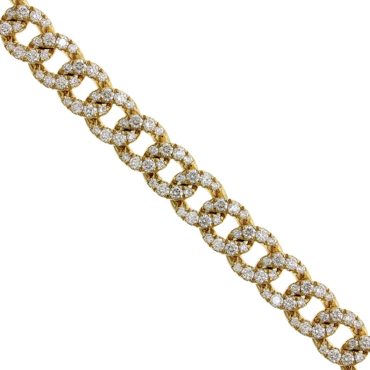 18K Yellow Gold Diamond Curb Link Bracelet, Long's Jewelers