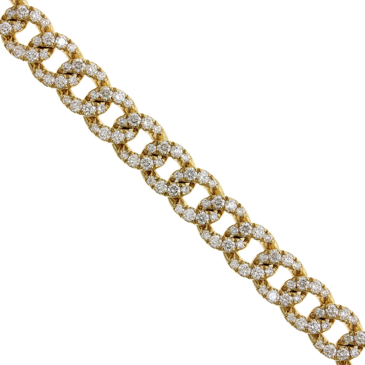 18K Yellow Gold Diamond Curb Link Bracelet, Long's Jewelers