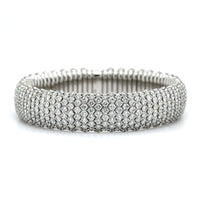 18K White Gold 6 Row Diamond Stretch Bracelet, 18k white gold, Long's Jewelers