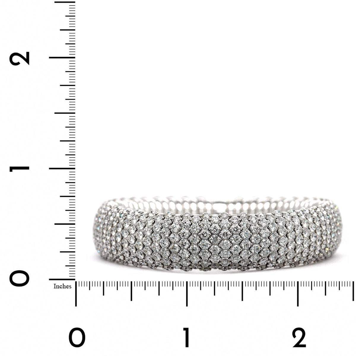 Zydo 18K White Gold 6 Row Diamond Stretch Bracelet