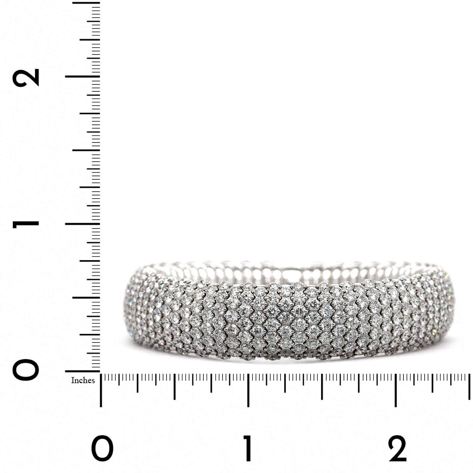 Zydo 18K White Gold 6 Row Diamond Stretch Bracelet
