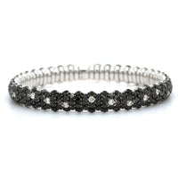 18K White Gold Black Diamond Stretch Bracelet, Long's Jewelers