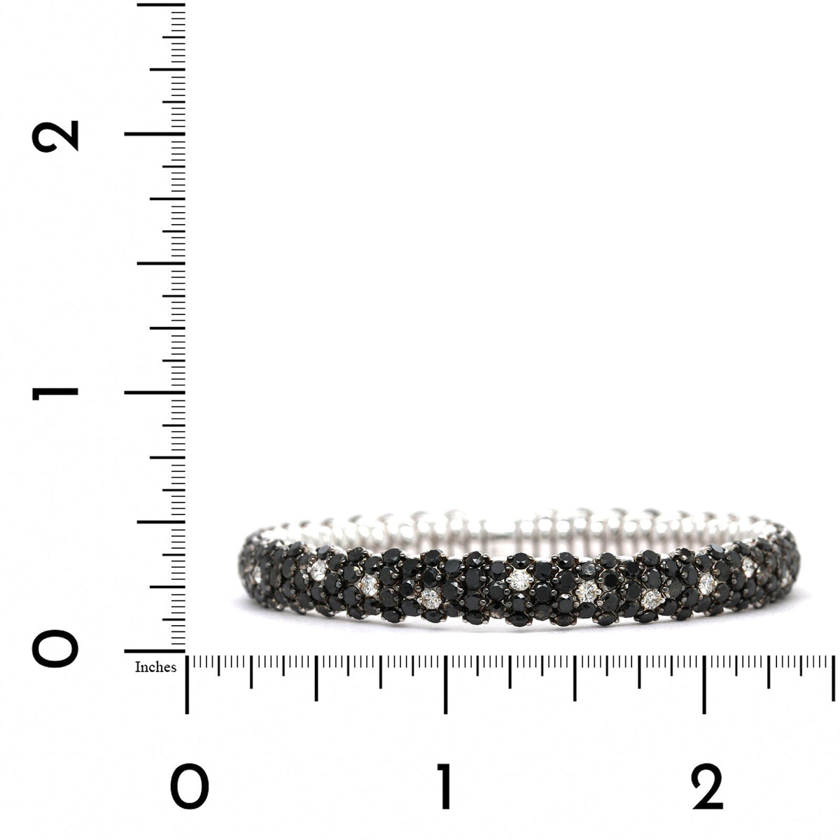18K White Gold Black Diamond Stretch Bracelet, Long's Jewelers