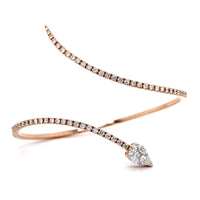 18K Rose Gold Wrap Diamond Cuff Bracelet