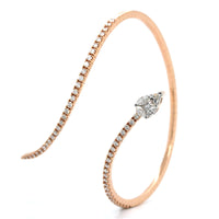18K Rose Gold Wrap Diamond Cuff Bracelet