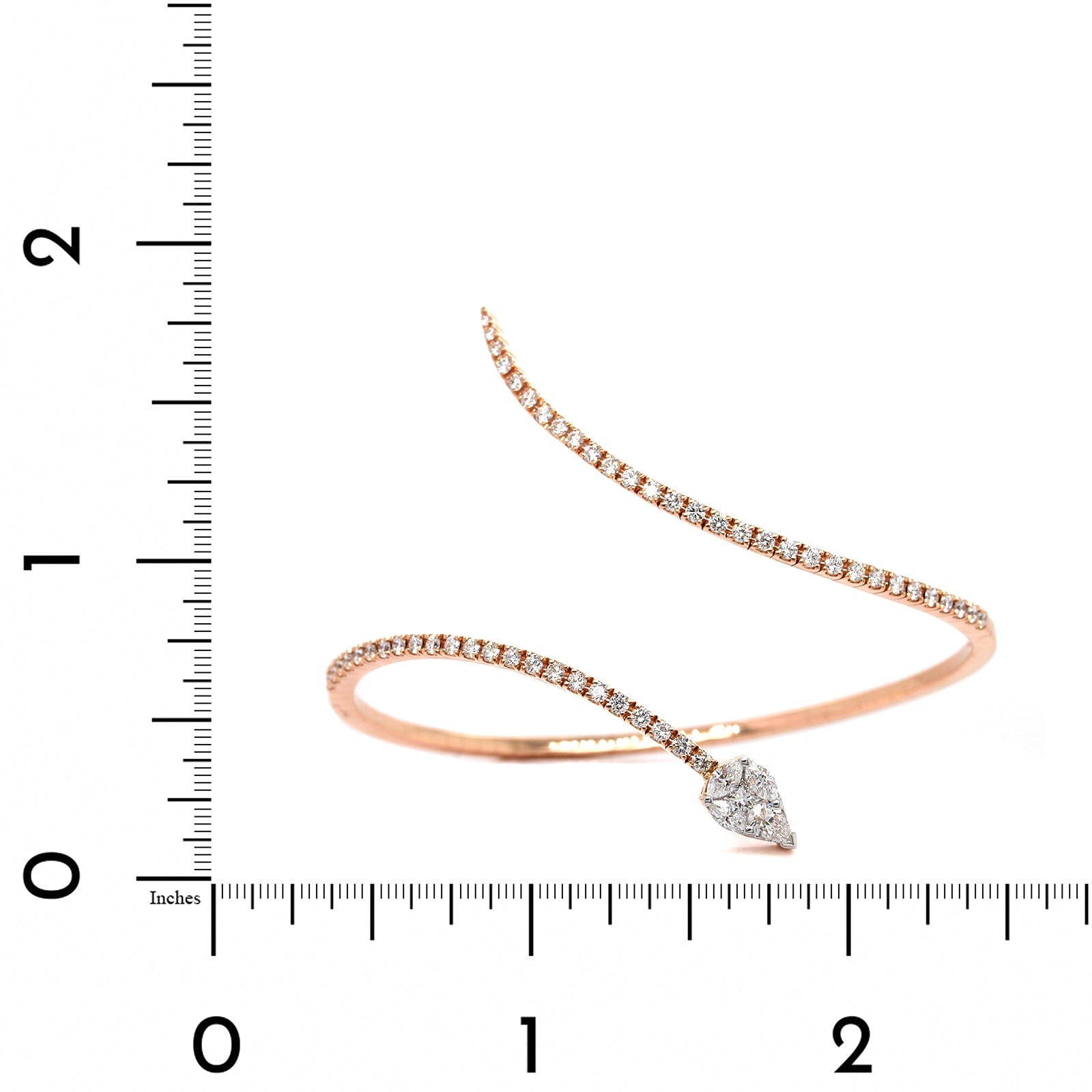 18K Rose Gold Wrap Diamond Cuff Bracelet