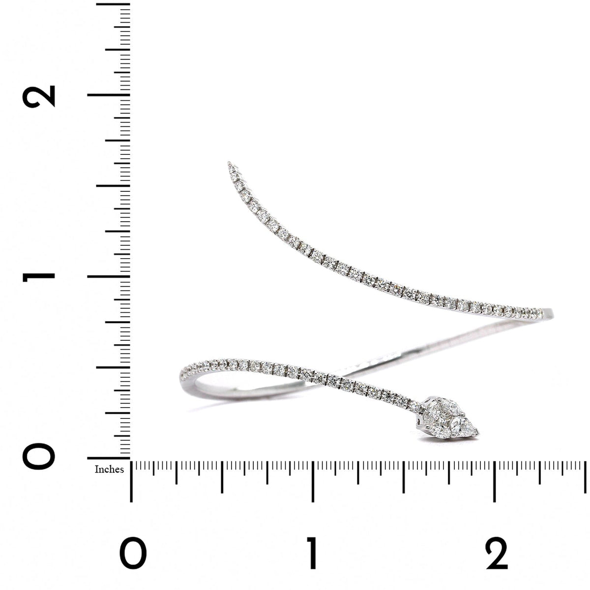 18K White Gold Wrap Diamond Cuff Bracelet