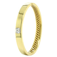 18K Yellow Gold Emerald Diamond Bangle, 18k yellow gold, Long's Jewelers