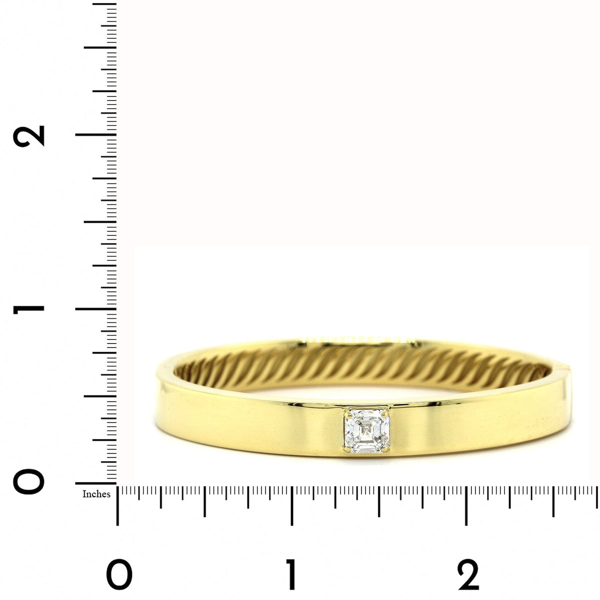 18K Yellow Gold Emerald Diamond Bangle, 18k yellow gold, Long's Jewelers