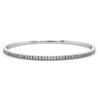 14K White Gold Flex Diamond Bangle