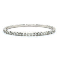 14K White Gold Flex Diamond Bangle