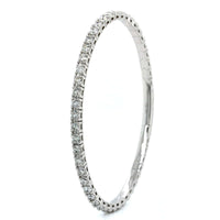 14K White Gold Flex Diamond Bangle
