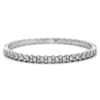 18K White Gold Diamond Stretch Bracelet, Long's Jewelers