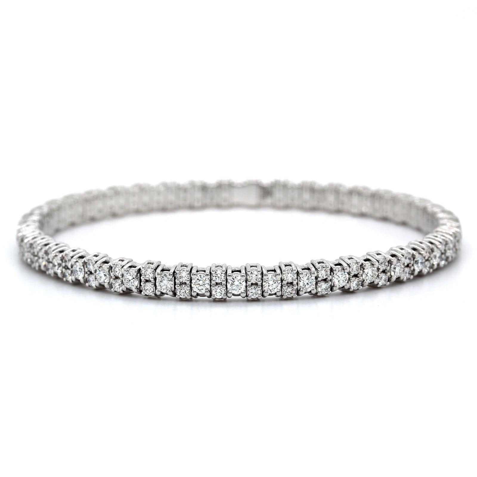 18K White Gold Diamond Stretch Bracelet, Long's Jewelers
