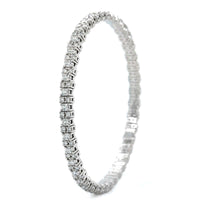 18K White Gold Diamond Stretch Bracelet, Long's Jewelers