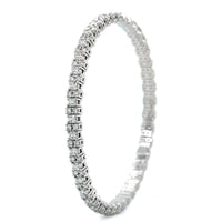 18K White Gold Diamond Stretch Bracelet, Long's Jewelers