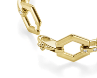 18K Yellow Gold Beehive Link Diamond Bracelet, Long's Jewelers