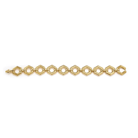 18K Yellow Gold Beehive Link Diamond Bracelet, Long's Jewelers
