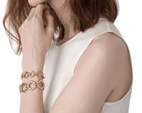 18K Yellow Gold Beehive Link Diamond Bracelet, Long's Jewelers