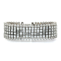 Oscar Heyman Platinum 6 Row Invisible Set Diamond Bracelet