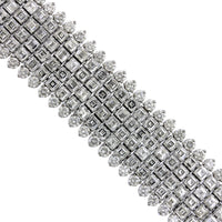 Oscar Heyman Platinum 6 Row Invisible Set Diamond Bracelet