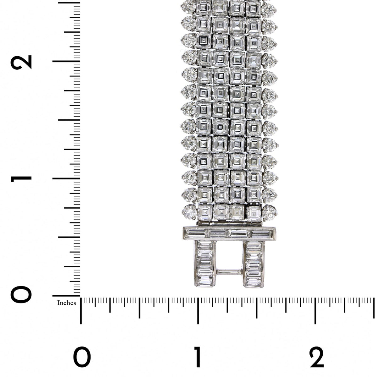 Oscar Heyman Platinum 6 Row Invisible Set Diamond Bracelet