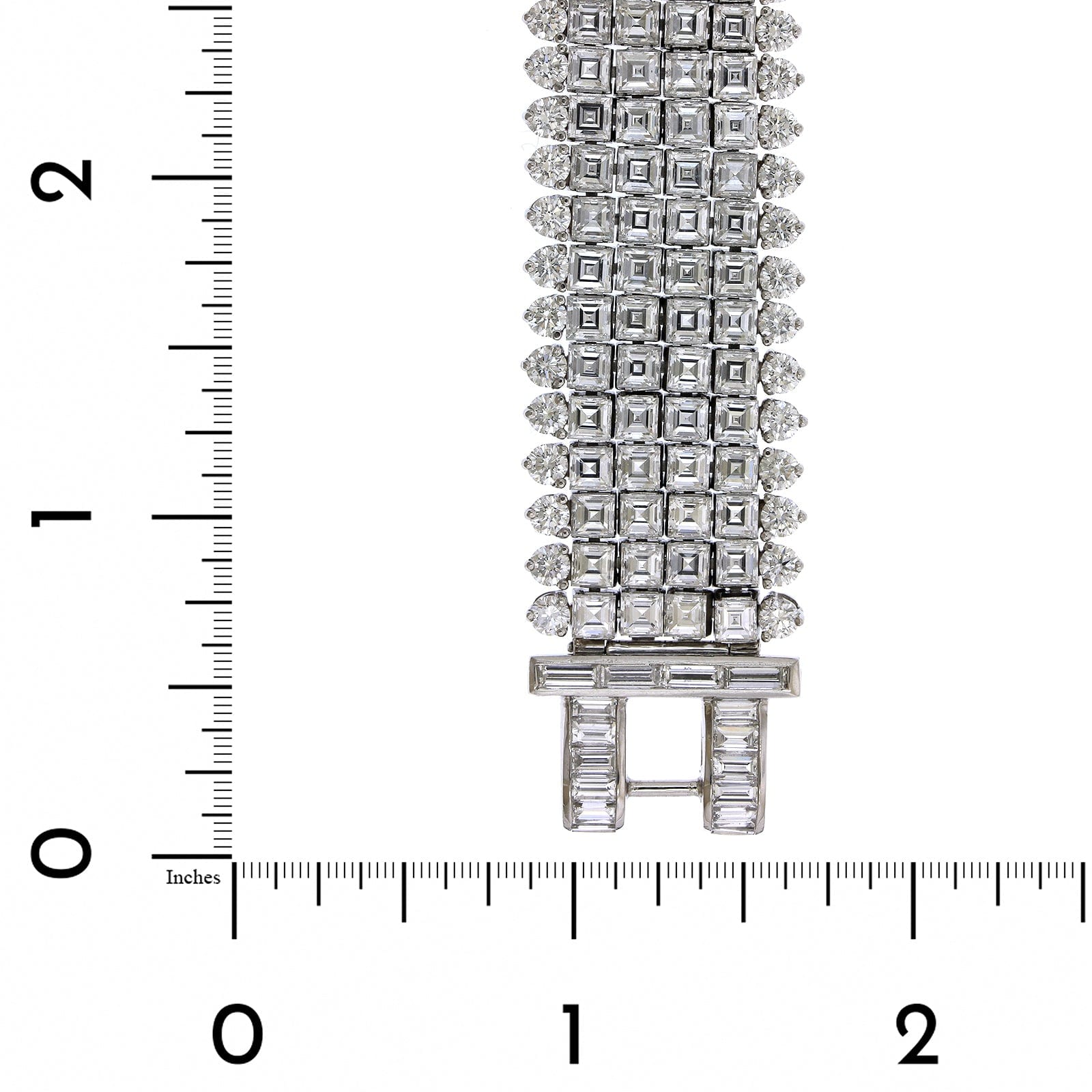 Oscar Heyman Platinum 6 Row Invisible Set Diamond Bracelet