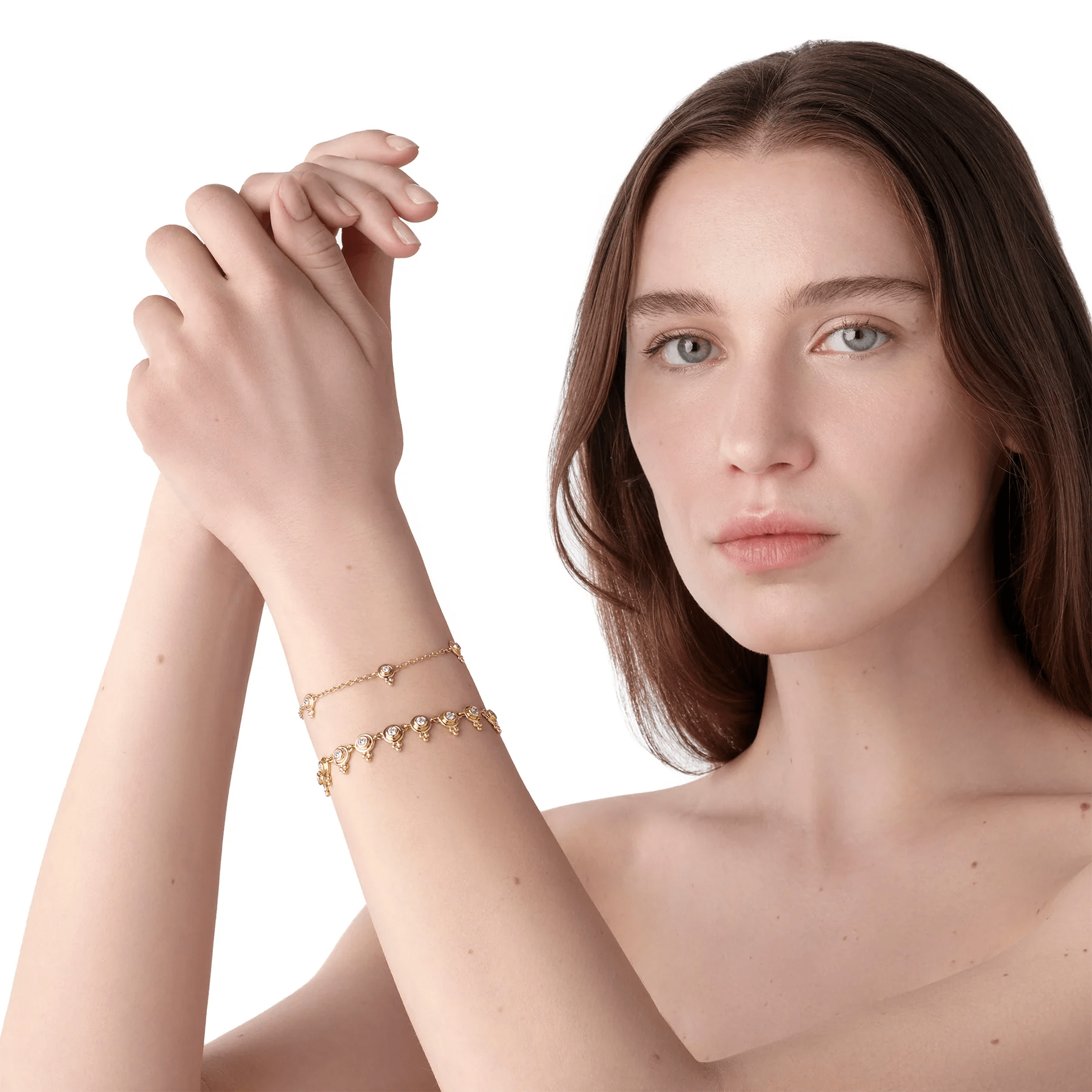 Temple St. Clair 18K Yellow Gold 5 Diamond Bracelet