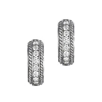 Penny Preville 18K White Gold Diamond Huggie Hoops