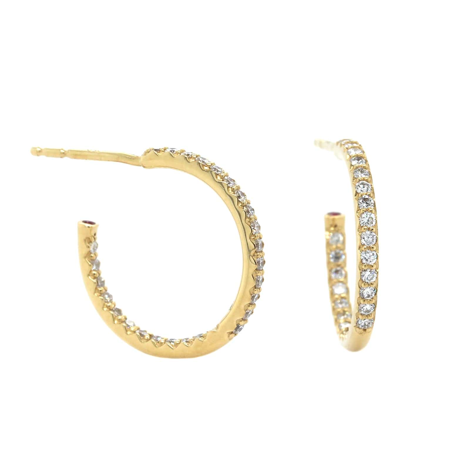 Roberto Coin 18K Yellow Gold Diamond Hoop Earrings